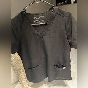 Figs Black Casma Three Pocket Scrub Top